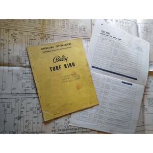 Turf King 1950 Original Pinball Machine Bingo Game MANUAL And Schematic Bally